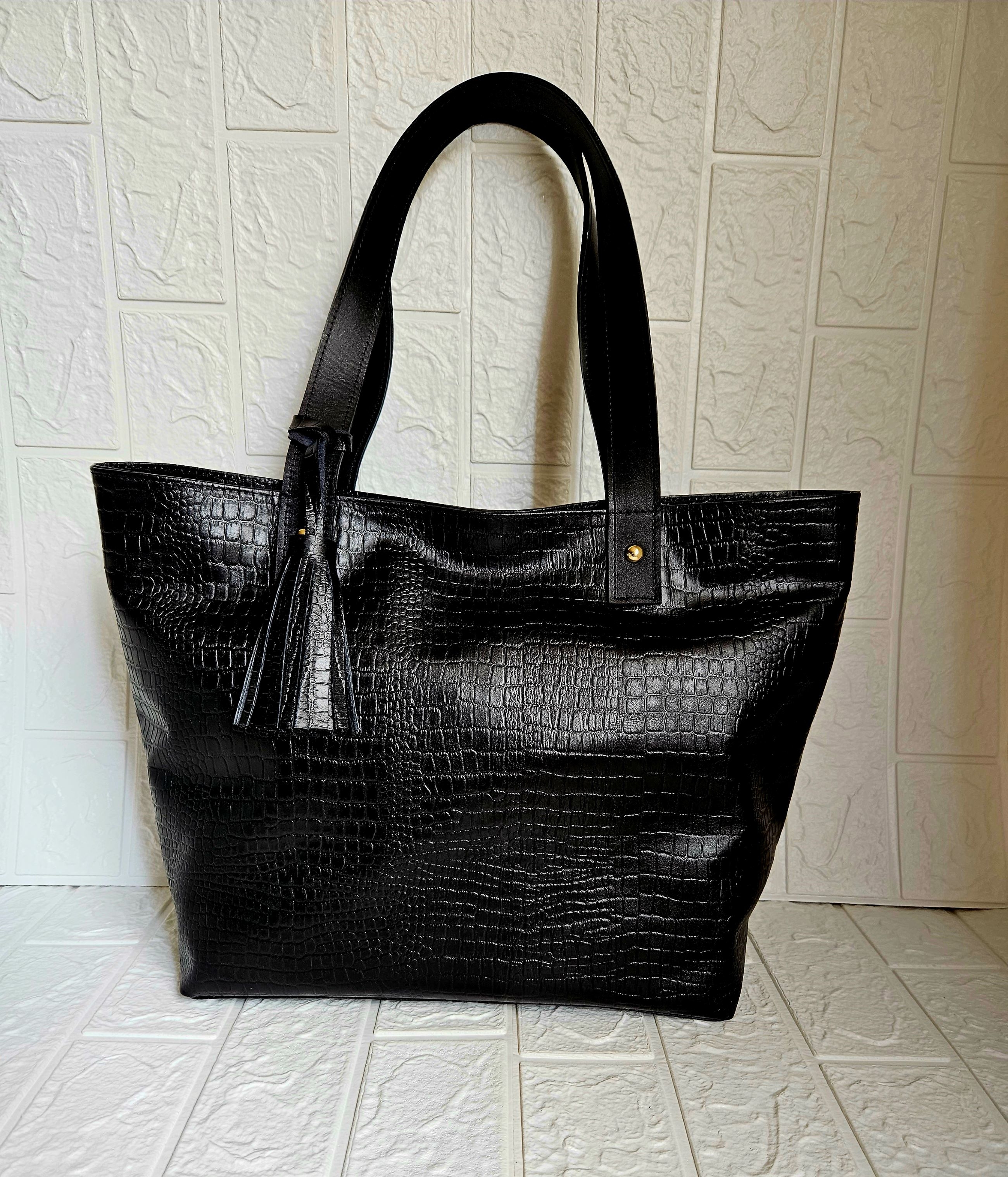 Shuzzos BOLSO JIMENA CROCO NEGRO