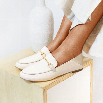 MOCASINES  CATA BLANCO LISO _ PRE ORDER