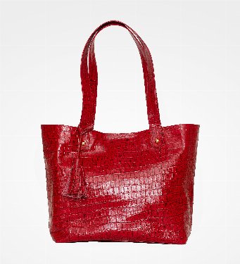 CARTERA TOTE BAG JIMENA CROCO ROJO