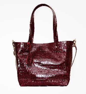 CARTERA TOTE BAG JIMENA CROCO VINO