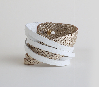 Brazalete Blanco con dorado