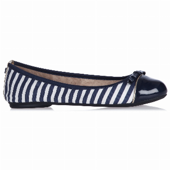 BALERINA CARA NAVY WHITE STRIPE